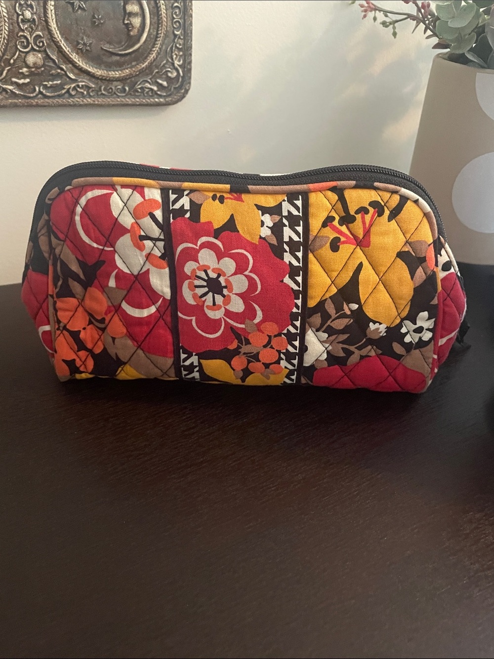 Vera Bradley Quilted Floral Cosmetic Clutch - Yellow & Red